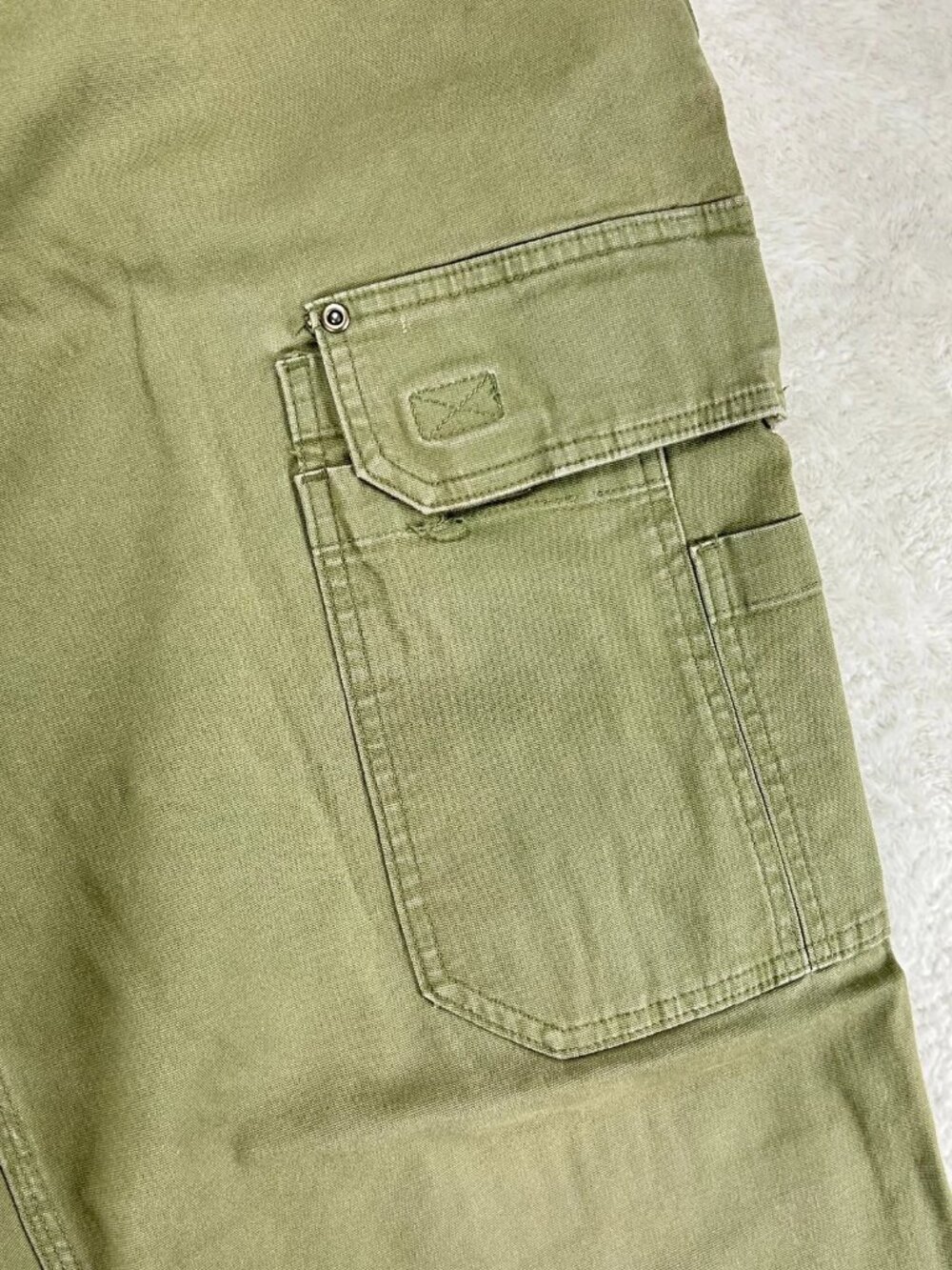 Duluth Trading Co. Fire Hose Work Pants Mens 42x32 Olive Green Cargo Pocket - Picture 3 of 14